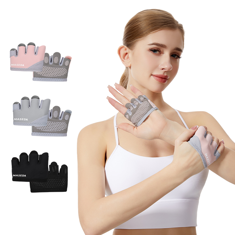 Pilates Yoga &A - 피트니스용 손가락 없는 장갑 한 쌍: