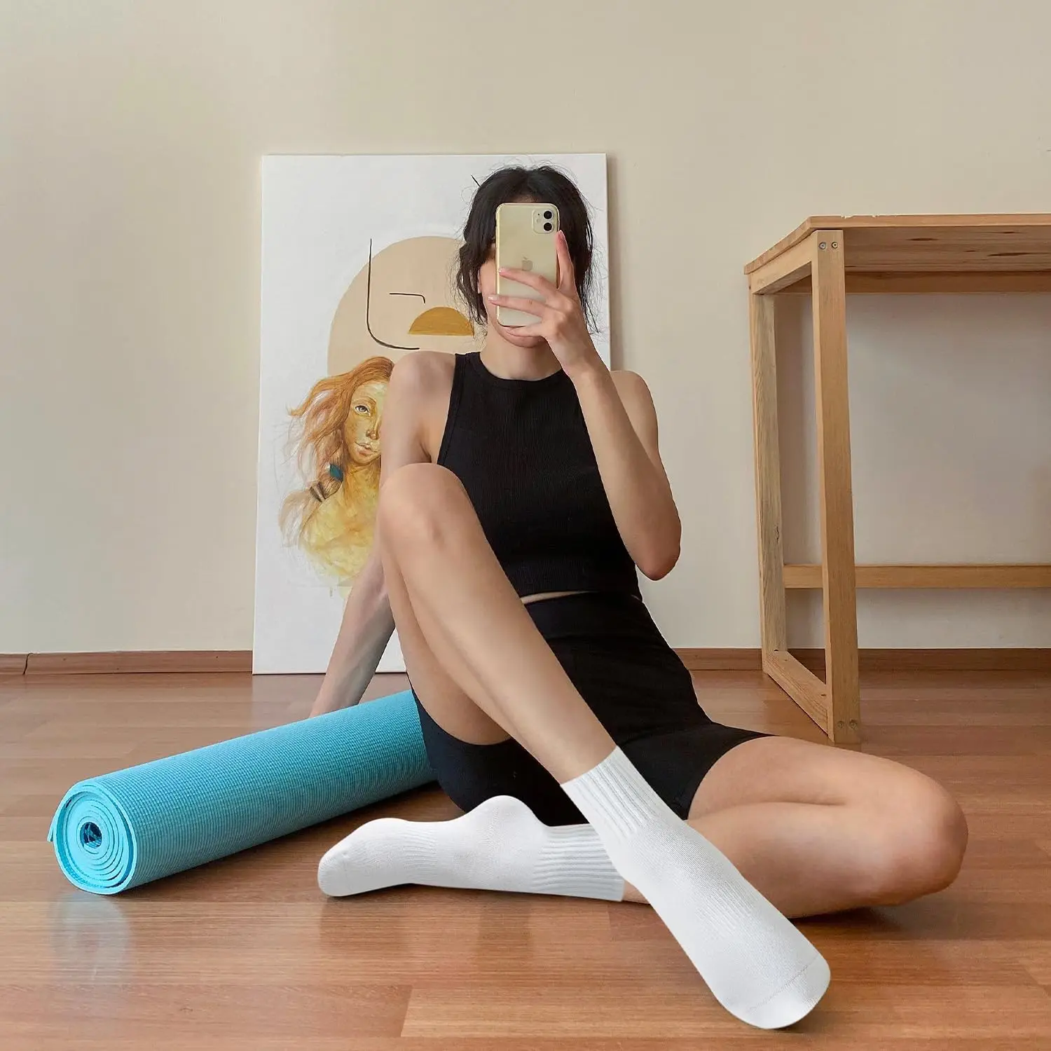여성용 요가 양말 4켤레, 단색 미드솔 미끄럼 방지 그 - Pilates Yoga &A 리뷰 및 가격