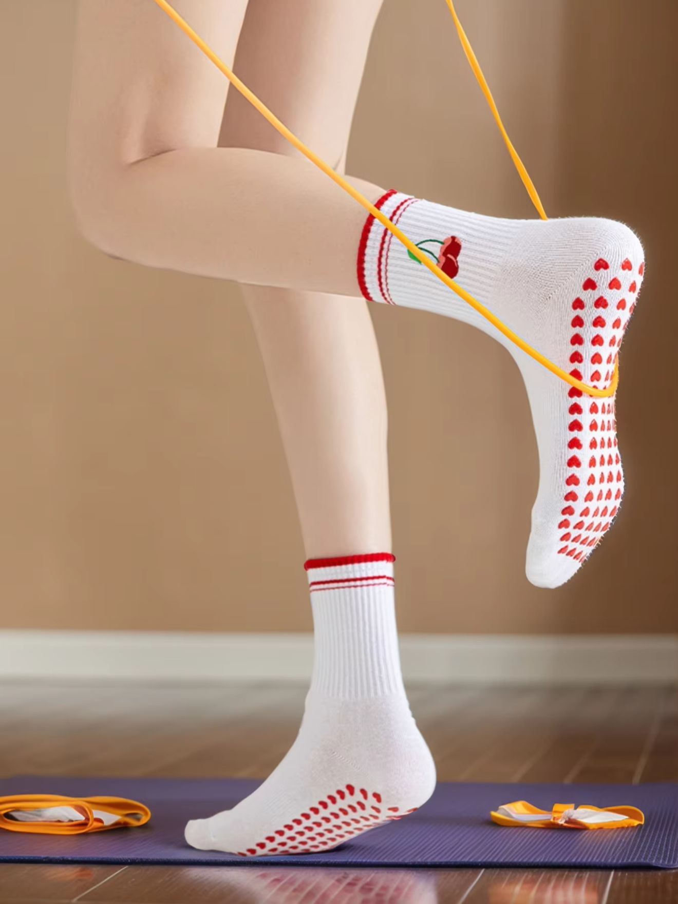 1쌍 크로스보더 전문 요가 양말, 면 스트랩 실리콘 미 - Pilates Yoga &A 리뷰 및 가격
